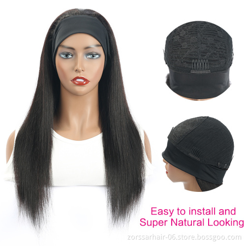 Wholesale Headband Wig Human Hair For Black Women,Remy Human Hair Headband Wig,Headband Kinky Ponytail Human Hair Wig
